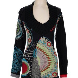 GORGEOUS STUNNING Desigual Multicolor Patterned Sweater